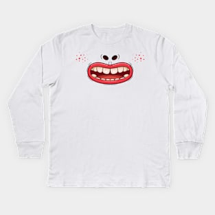 Cartoon Mouth Smile Kids Long Sleeve T-Shirt